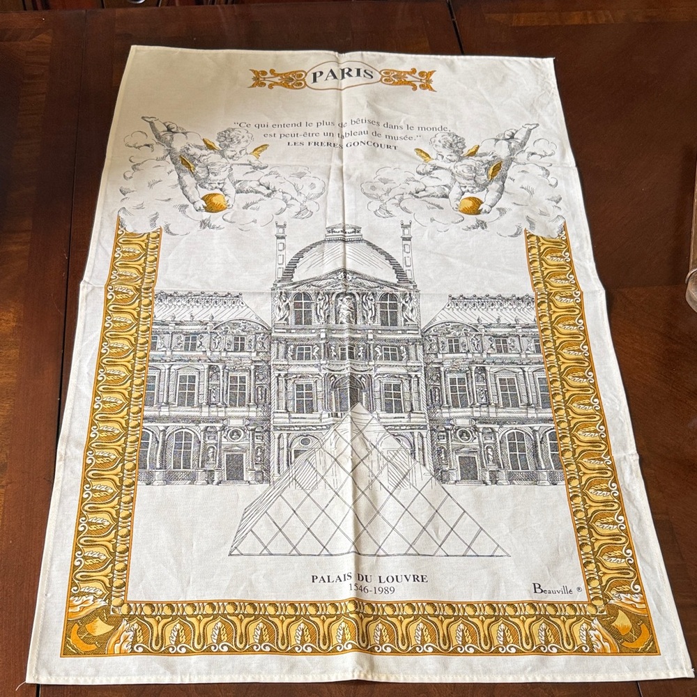 Paris Palais du Louvre Cotton Decorative Tea Towel Beauville France